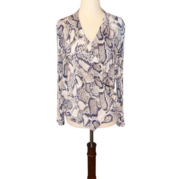 Clara Sun Woo Butter Knit Long Sleeve Crossover Faux Wrap Top - Picture 3 of 6